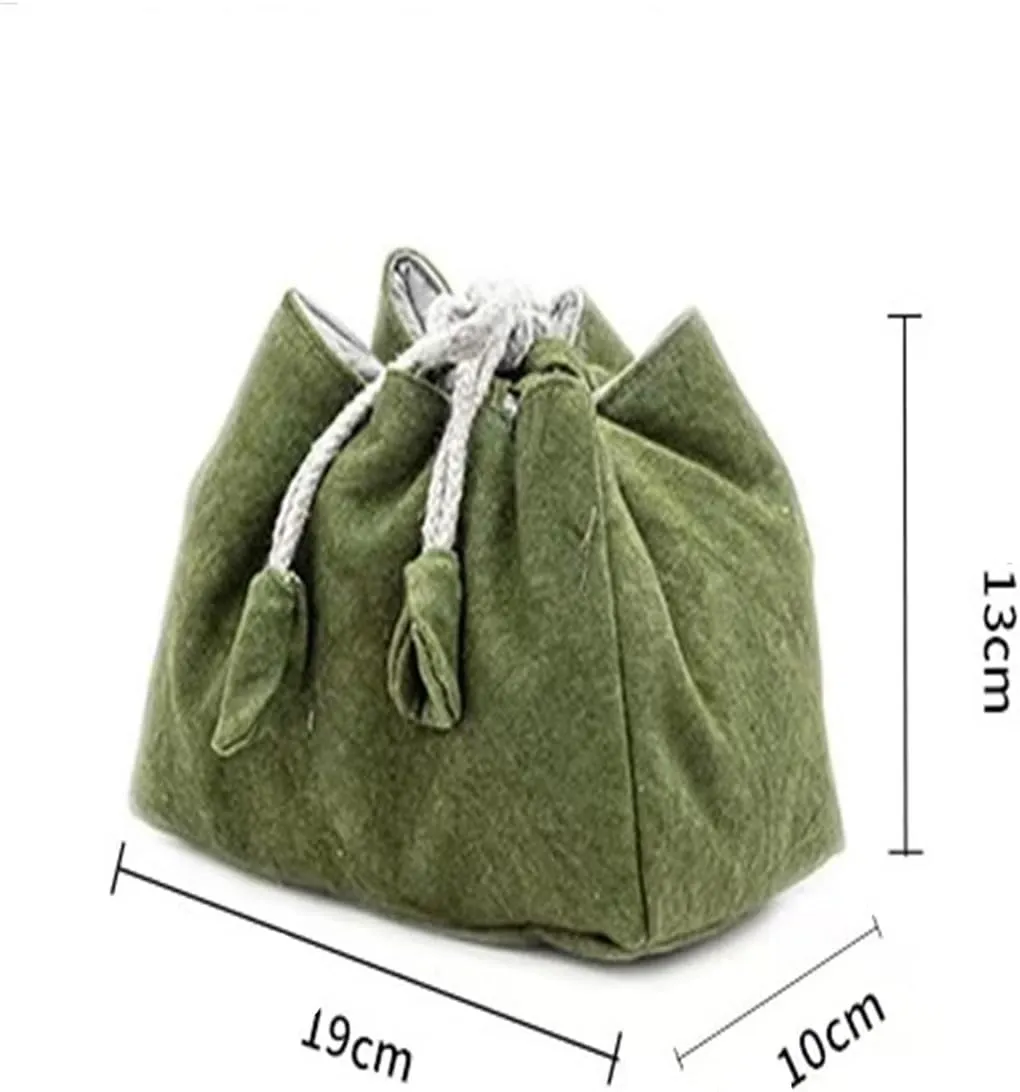 Portable Cotton Tea Set Storage Bag for One Pot and Two Cups | Thickened Clip Travel Bag for Tea Ware(Turquoise)