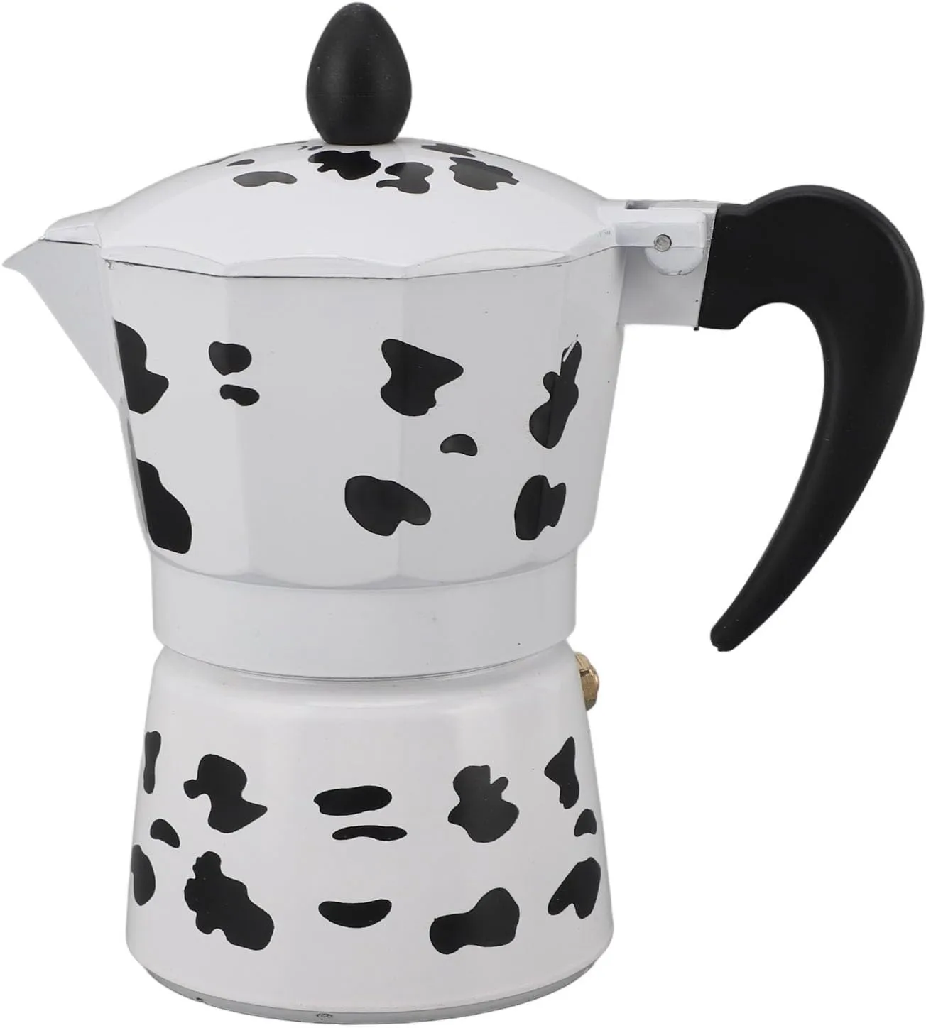 Portable Cow Pattern Aluminum Coffee Pot with Rich Mellow Taste, for Camping and Outdoor Adventures, Hand Brewed Pot (3 Cups 150ML)