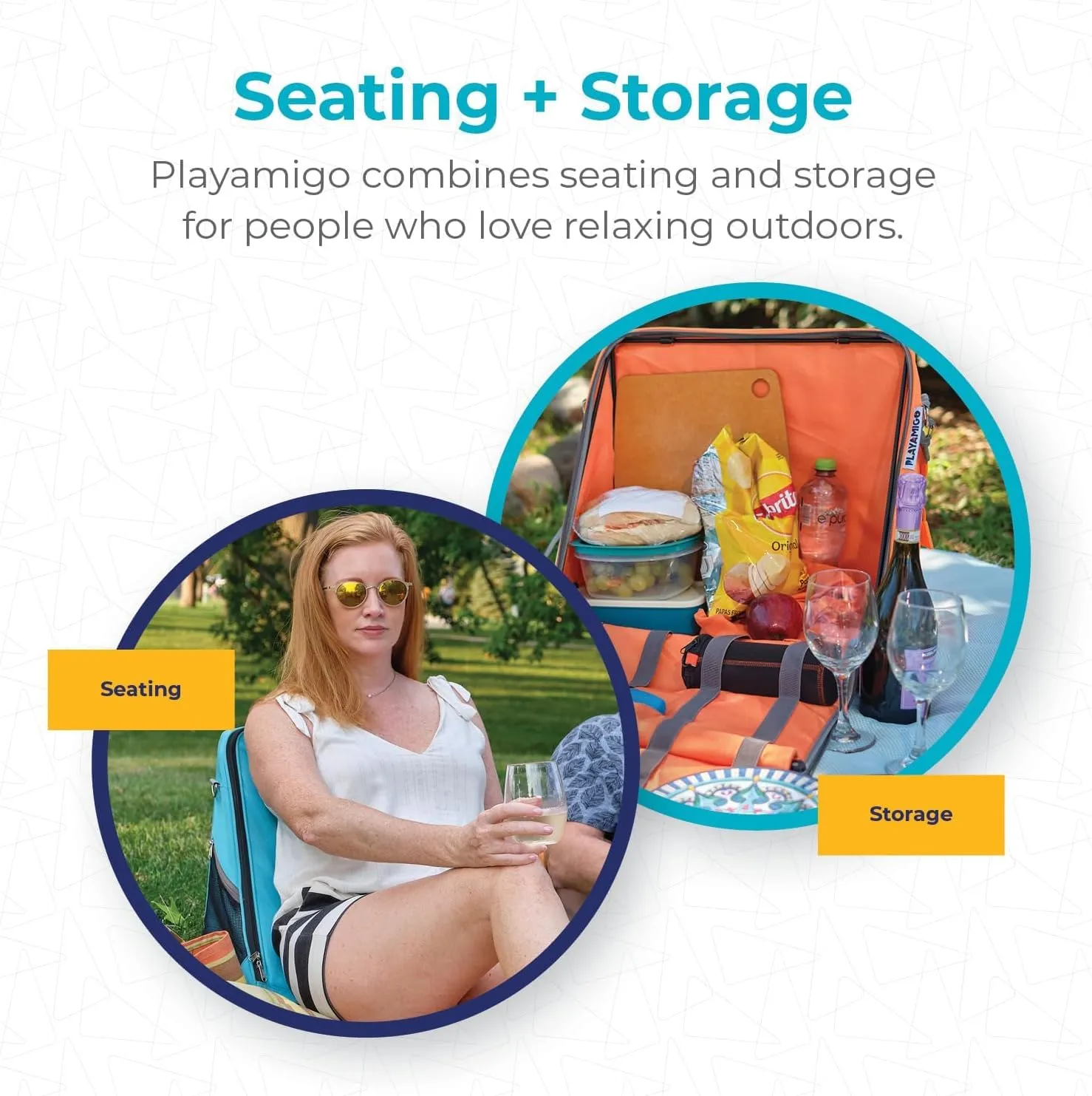 Portable Ground Chair Backpack Tote Bag - For Beach Picnic Camping Outdoor Concerts Traveling