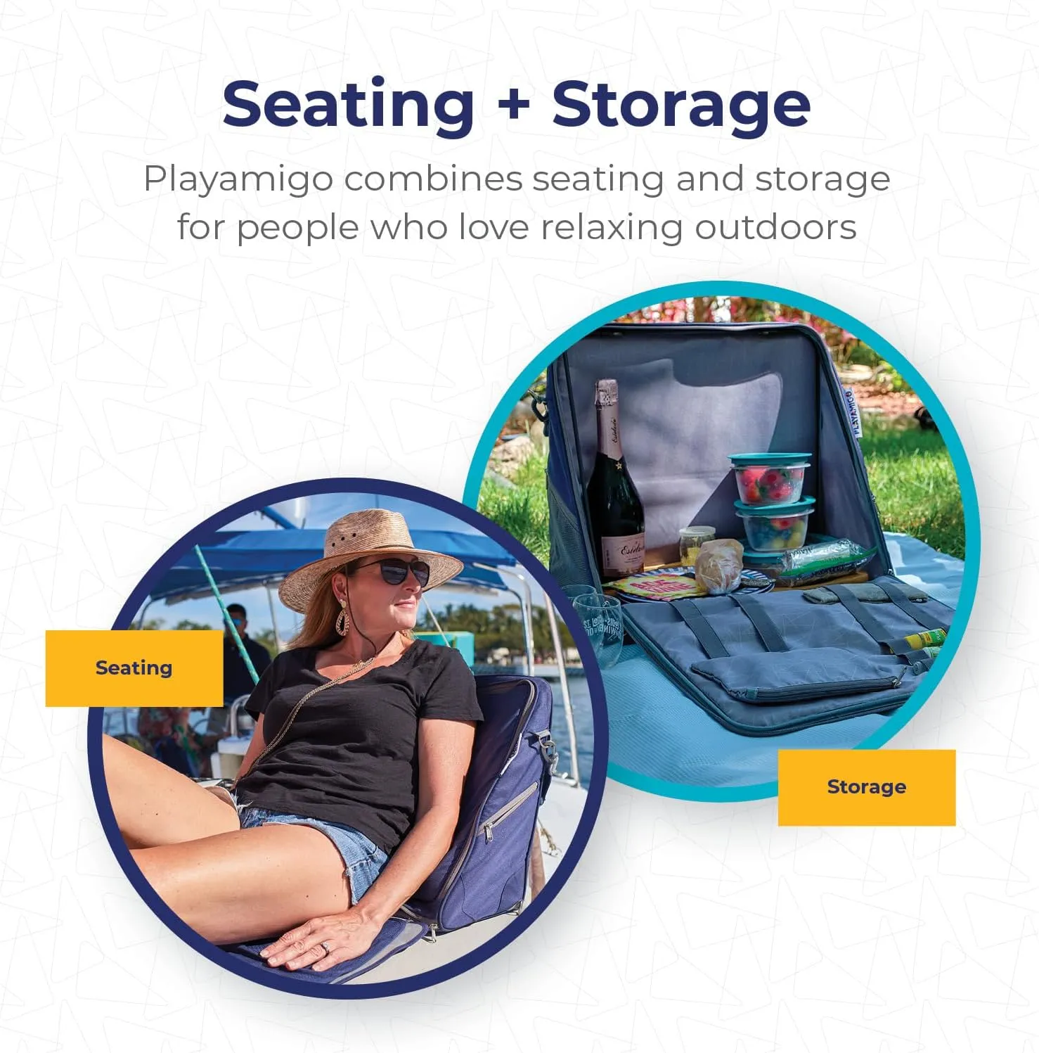 Portable Ground Chair Backpack Tote Bag - For Beach Picnic Camping Outdoor Concerts Traveling