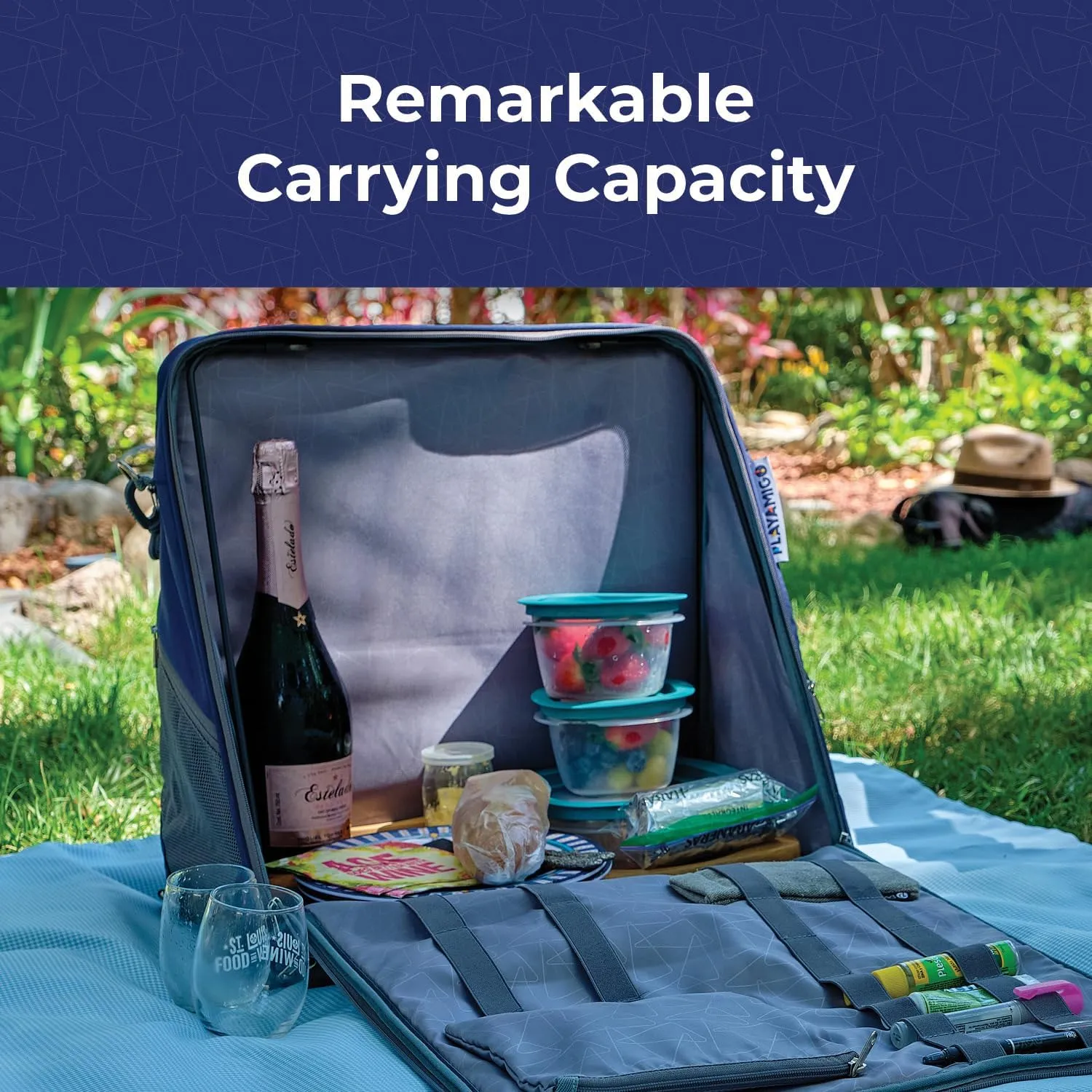 Portable Ground Chair Backpack Tote Bag - For Beach Picnic Camping Outdoor Concerts Traveling
