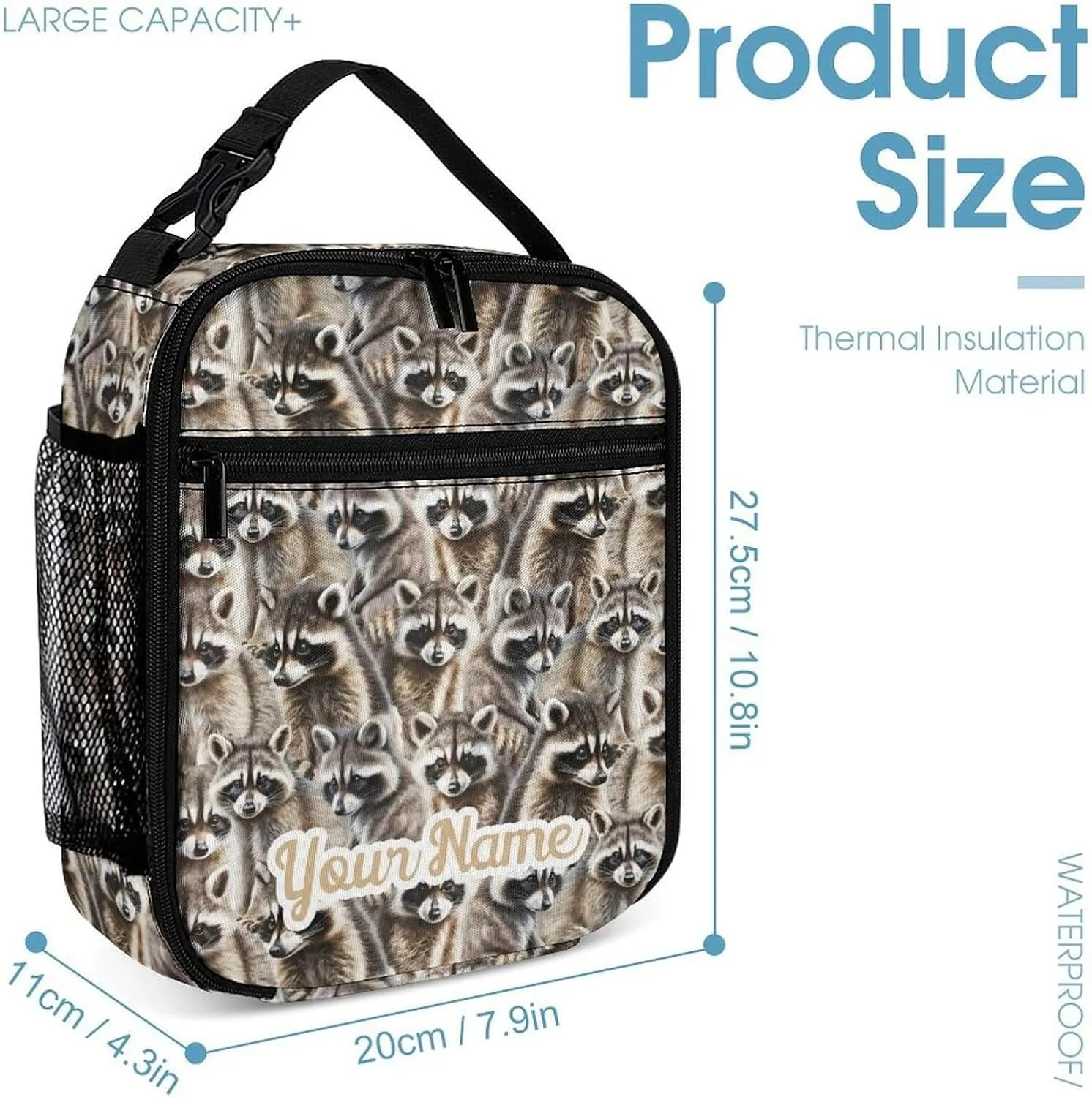 Raccoon School Backpack for Kids Girls Boys, 16 Inch Raccoons Bookbag, School Backpack for Students Children