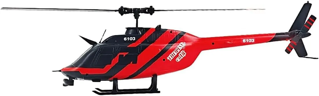 RC ERA C138 Bell 206 6CH RTF RC Helicopter, 1/33 Scale 2.4G Remote Control 6-Axis Gyro Aileron-Free Single Rotor with Altitude Hold Optical Flow Positioning for Adult, 3 Battery