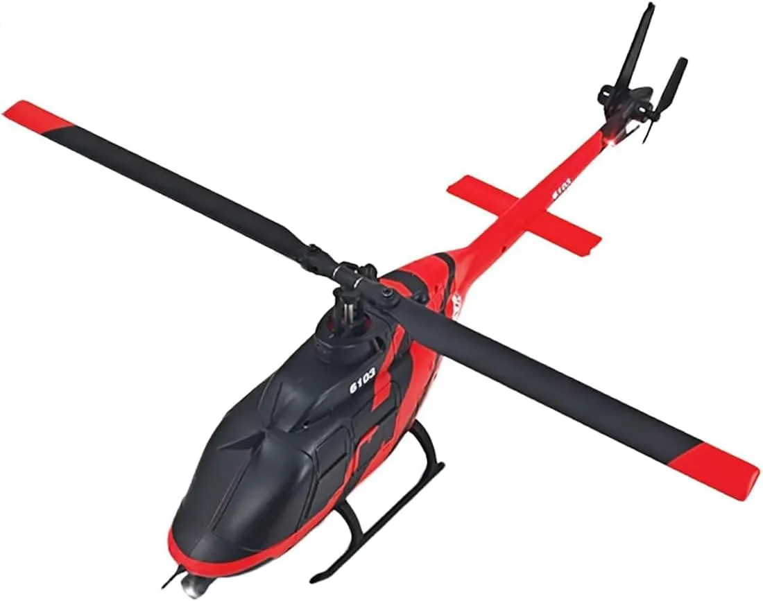RC ERA C138 Bell 206 6CH RTF RC Helicopter, 1/33 Scale 2.4G Remote Control 6-Axis Gyro Aileron-Free Single Rotor with Altitude Hold Optical Flow Positioning for Adult, 3 Battery