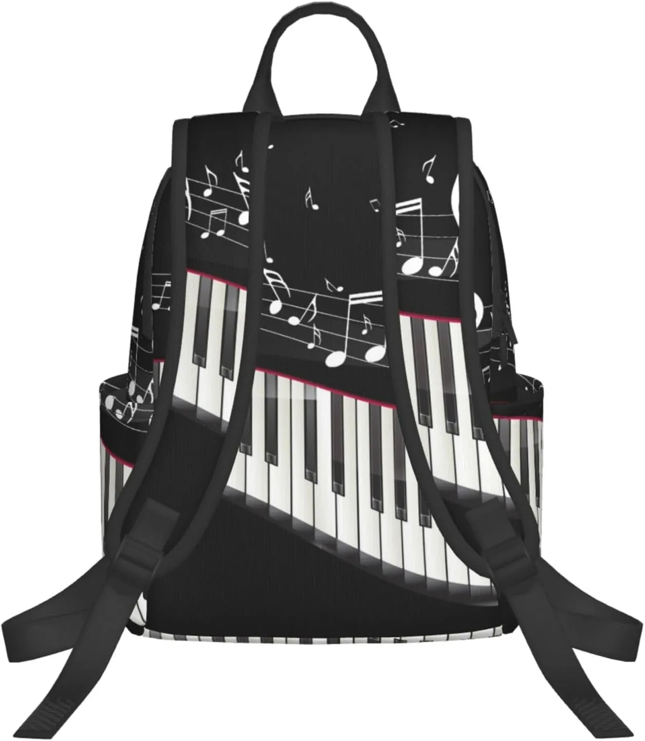 RIMENCH Men Women Bookbag Black and White Piano Keys with Musical Notes Laptop & Tablet Backpack For Travel, & Work