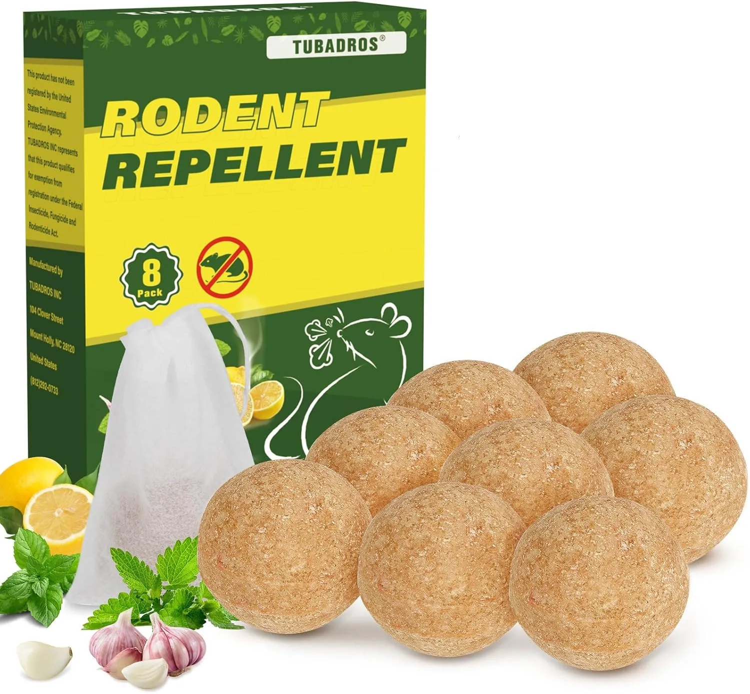 Rodent Repellent, Peppermint Oil to Repel Mice and Rats, Mouse Repellent for Indoor Use (1 Count (Pack of 8))