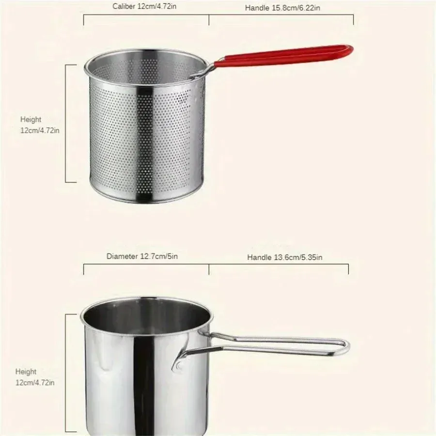 Royaleva 1200ML Deep Fryer Pot with Strainer for Home Use