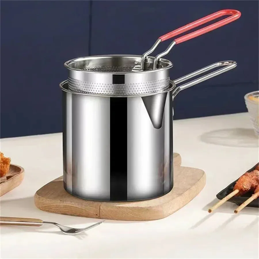 Royaleva 1200ML Deep Fryer Pot with Strainer for Home Use