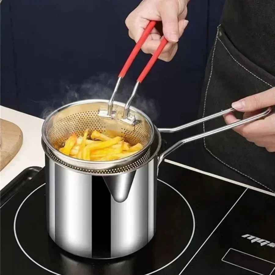Royaleva 1200ML Deep Fryer Pot with Strainer for Home Use