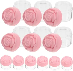 SaditY 12pcs Bottled eye cream jar lip balm container body scrub containers empty lotion containers rose shaped cream containers facial cream container lip balm jars plastic travel Glass, Pink
