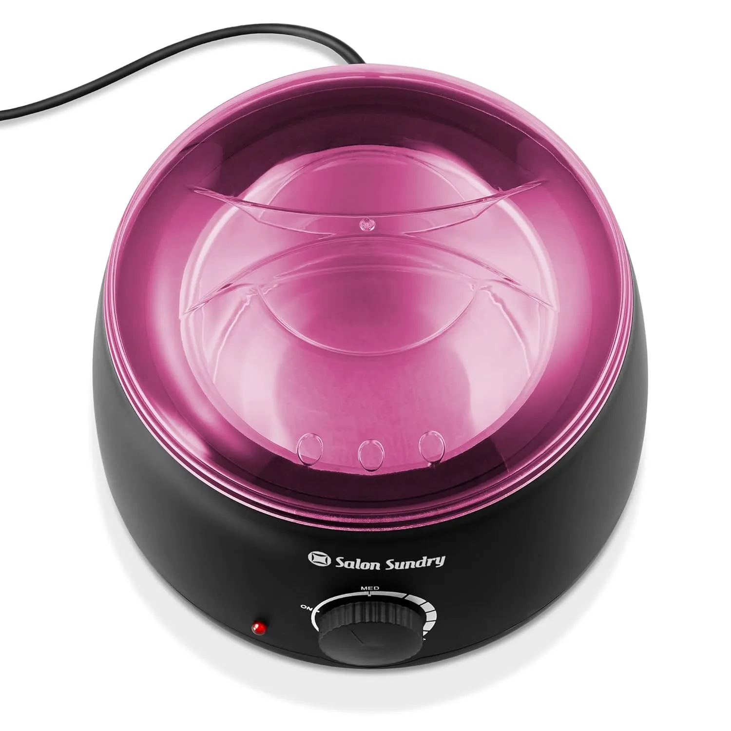 Salon Sundry Portable Electric Hot Wax Warmer Machine for Hair Removal - Black with Pink Lid