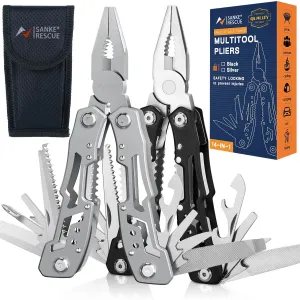 SANKE RESCUE 14-in-1 Portable Multitool with Pliers and Knife for Camping and Survival