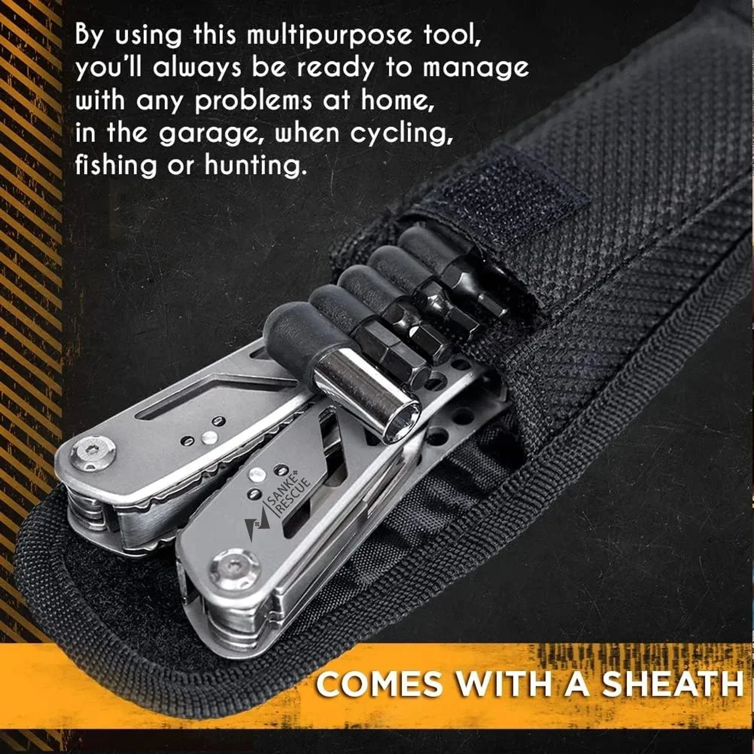 SANKE RESCUE 24-in-1 Multitool Pliers for Survival, Camping, and Hunting