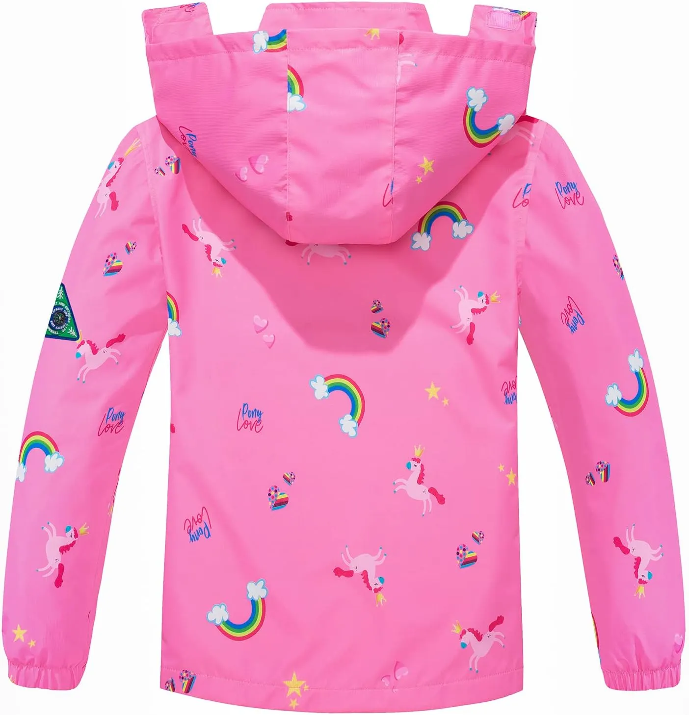 SaphiRose Kids Rain Jacket Waterproof Raincoat Mesh Lined Coat with Removable Hood for Boys Girls