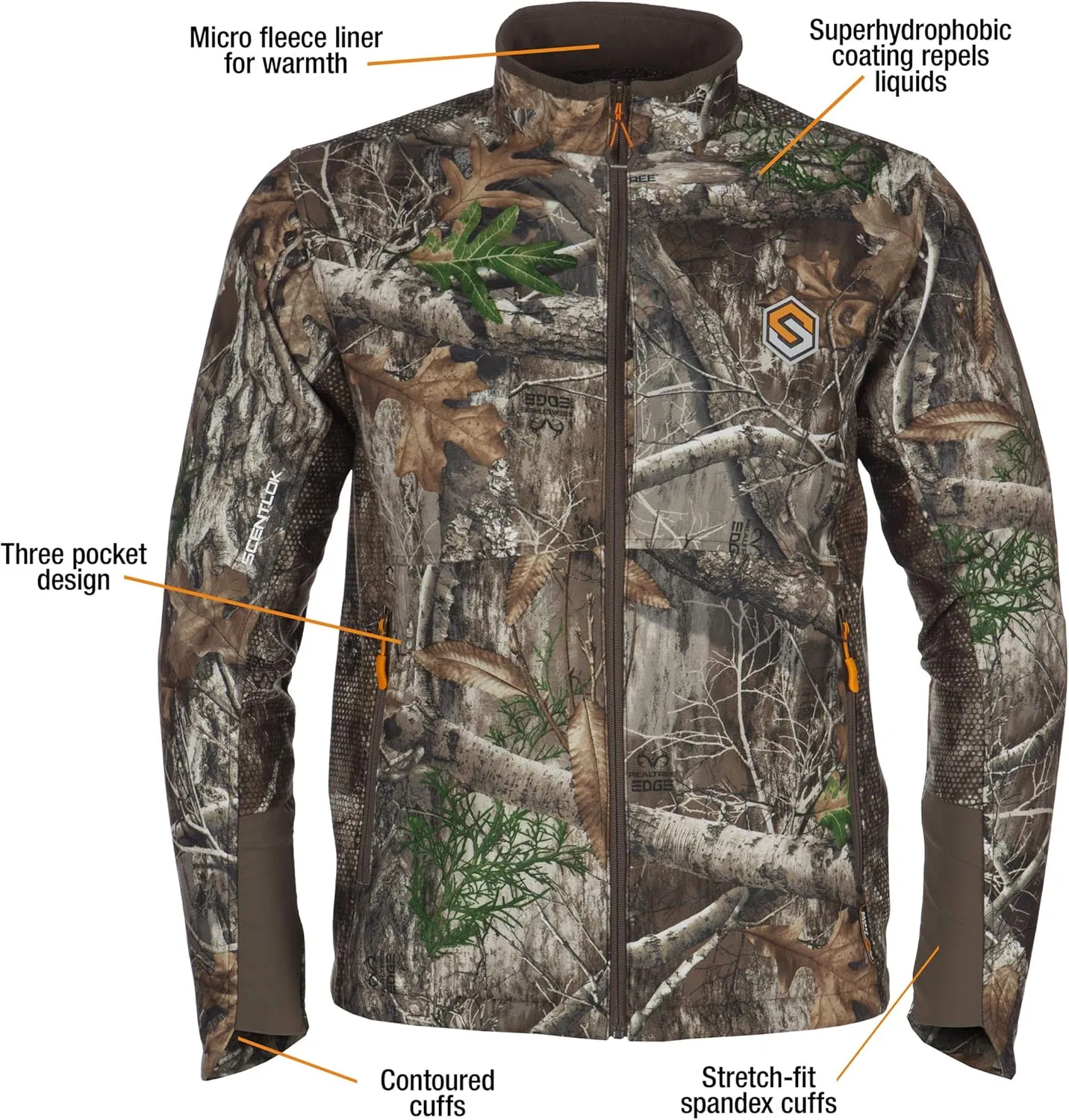 ScentLok Forefront Midweight Water Repellent Camo Hunting Jacket for Men