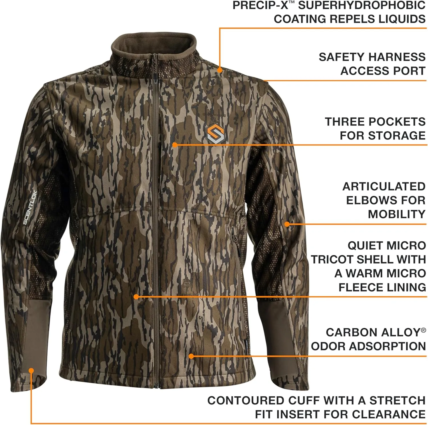 ScentLok Forefront Midweight Water Repellent Camo Hunting Jacket for Men