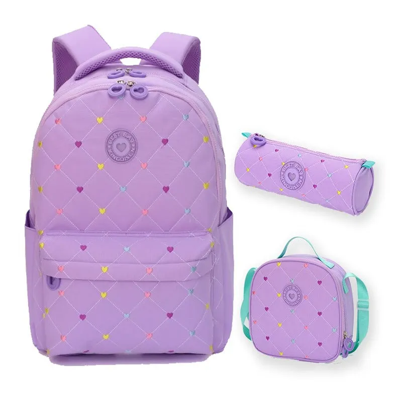 Set of 3 Mini Heart Matching Backpack, Lunch Bag & Stationery Pouch (8 Years till Grown Ups)
