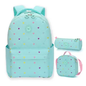 Set of 3 Mini Heart Matching Backpack, Lunch Bag & Stationery Pouch (8 Years till Grown Ups)