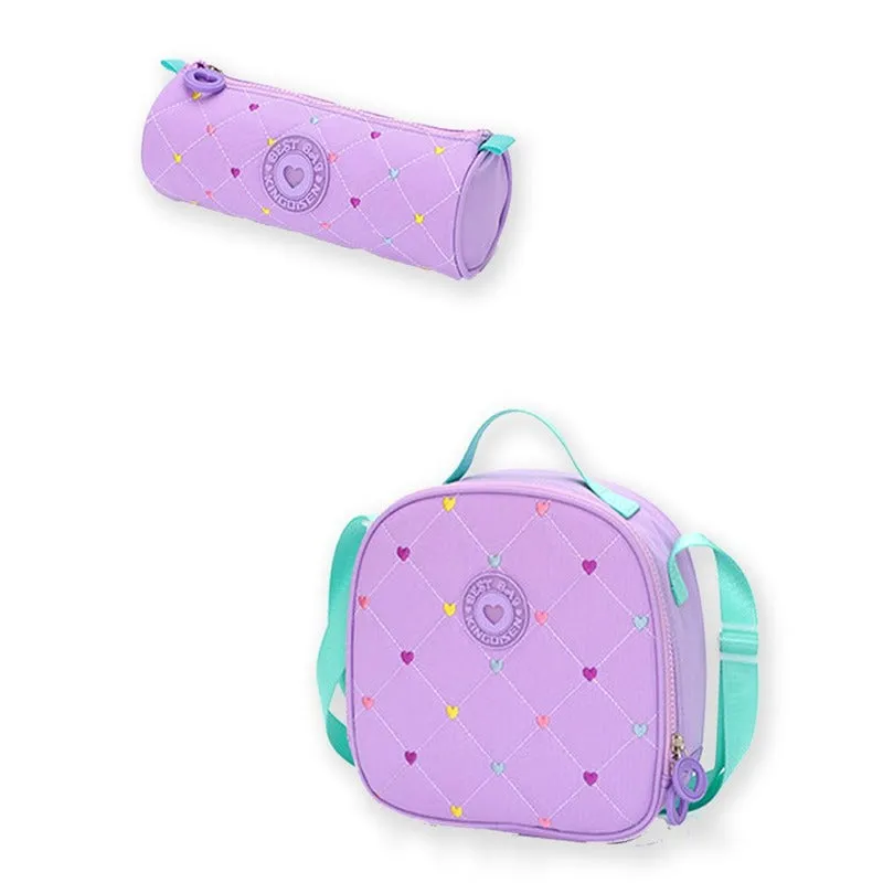 Set of 3 Mini Heart Matching Backpack, Lunch Bag & Stationery Pouch (8 Years till Grown Ups)