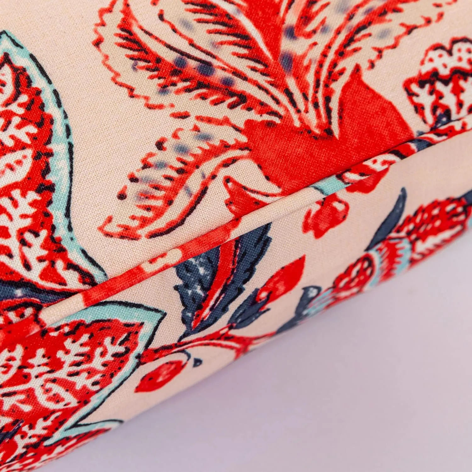 Set of 4 Outdoor Dining Chair Cushions, Comfort Patio Seating Cushions, 44 x21x4.5 inch, Single Welt and Zipper, (4, Blue and Red Leaves)