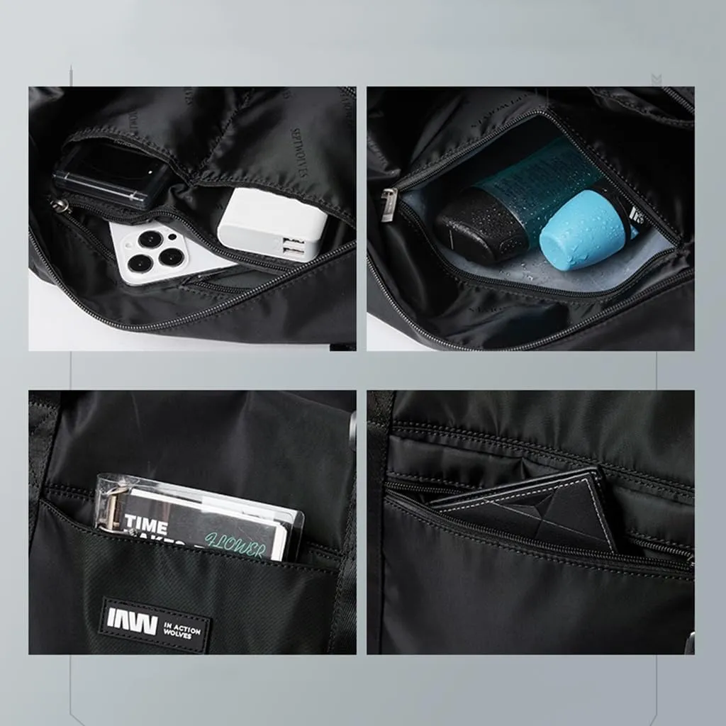 Short Trip Bag Expandable Handbag Men's Luggage Bag Wet And Dry Separation Bag Sports And Fitness Bag(Green)