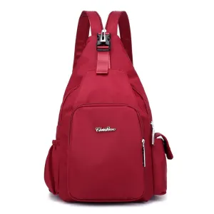 Simple Leisure Waterproof Nylon Cloth Backpack