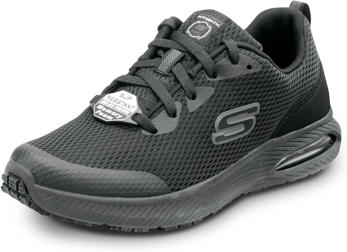 Skechers Jenny Women's Black Soft Toe Slip Resistant Athletic