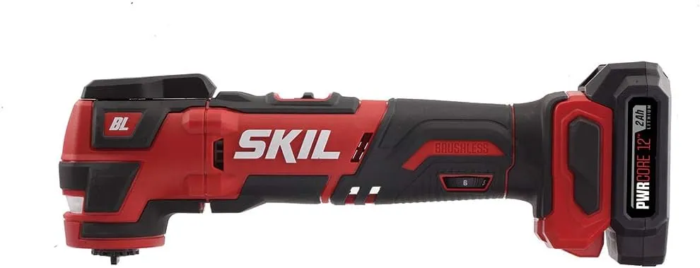 SKIL 3-Tool Kit: PWRCore 12 Brushless 12V 1/2 Inch Cordless Drill Driver, Oscillating MultiTool and Area Light, Includes 2.0Ah Lithium Battery and Standard Charger - CB738701
