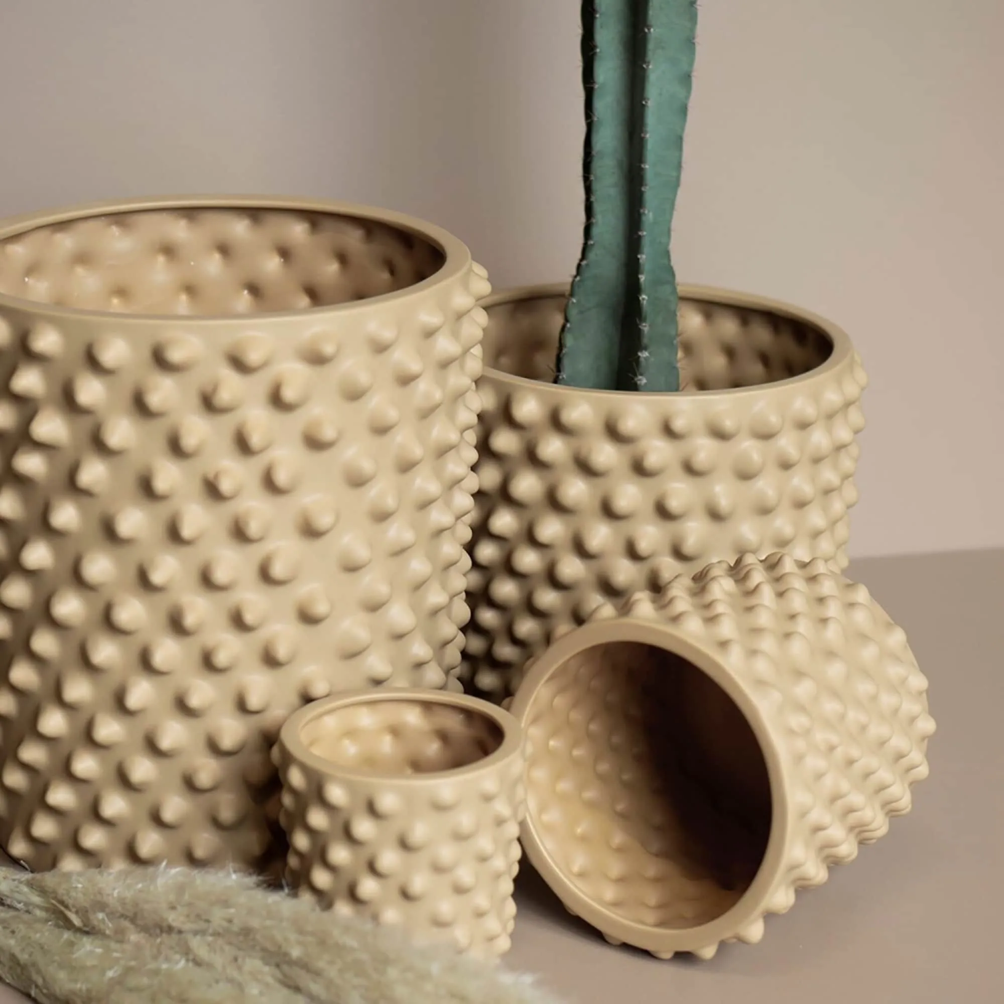 Small Ceramic Flower Pot - 8.5" - Brown
