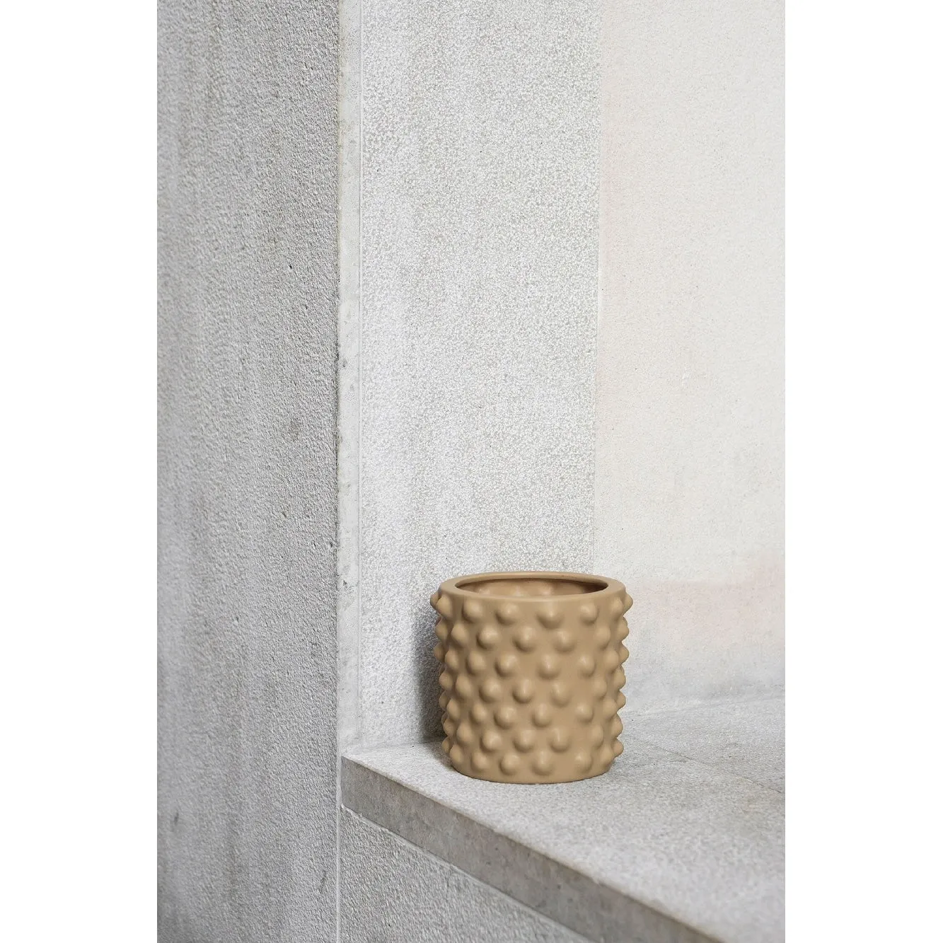 Small Ceramic Flower Pot - 8.5" - Brown