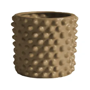 Small Ceramic Flower Pot - 8.5" - Brown