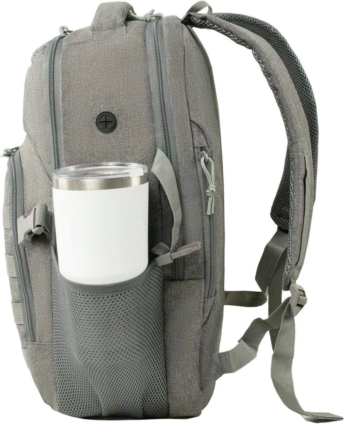 Small Military Tactical Backpack for Men, Travel Hiking Backpack with Bottle Holder, 25L Laptop Backpack for Work, College Computer Bag Fits 15.6/14.3 Inch Laptop and Notebook - Gray