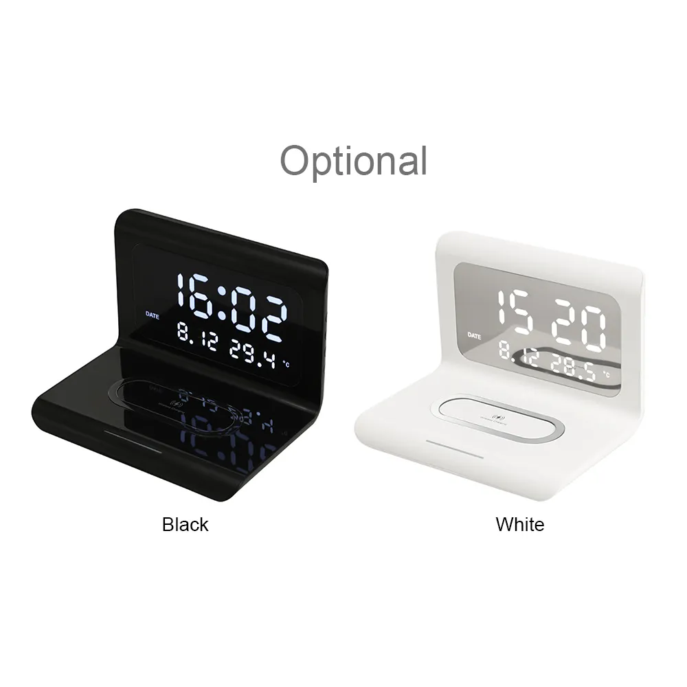 Smart Wireless Phone Charging Station with Digital Alarm Clock