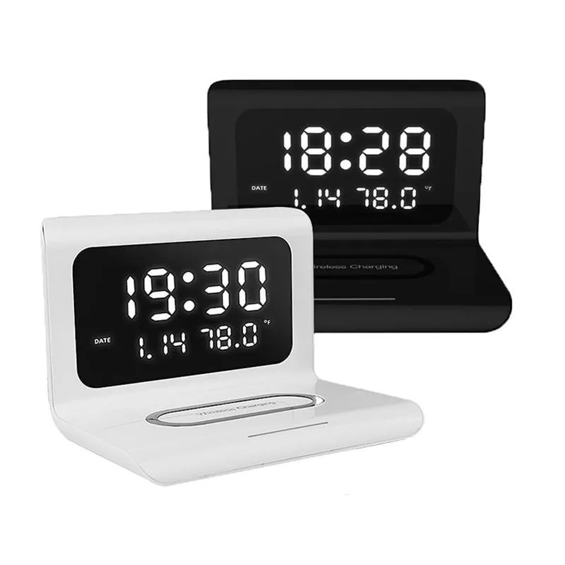 Smart Wireless Phone Charging Station with Digital Alarm Clock