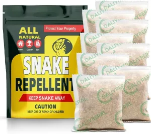 Snake Repellent for Yard Powerful, Snake Repellent for Outdoors Pet Safe, Snake Away Deterrent, Snake Out, Copperhead Snake Repellant, Rattlesnake Repellant 8-Pack