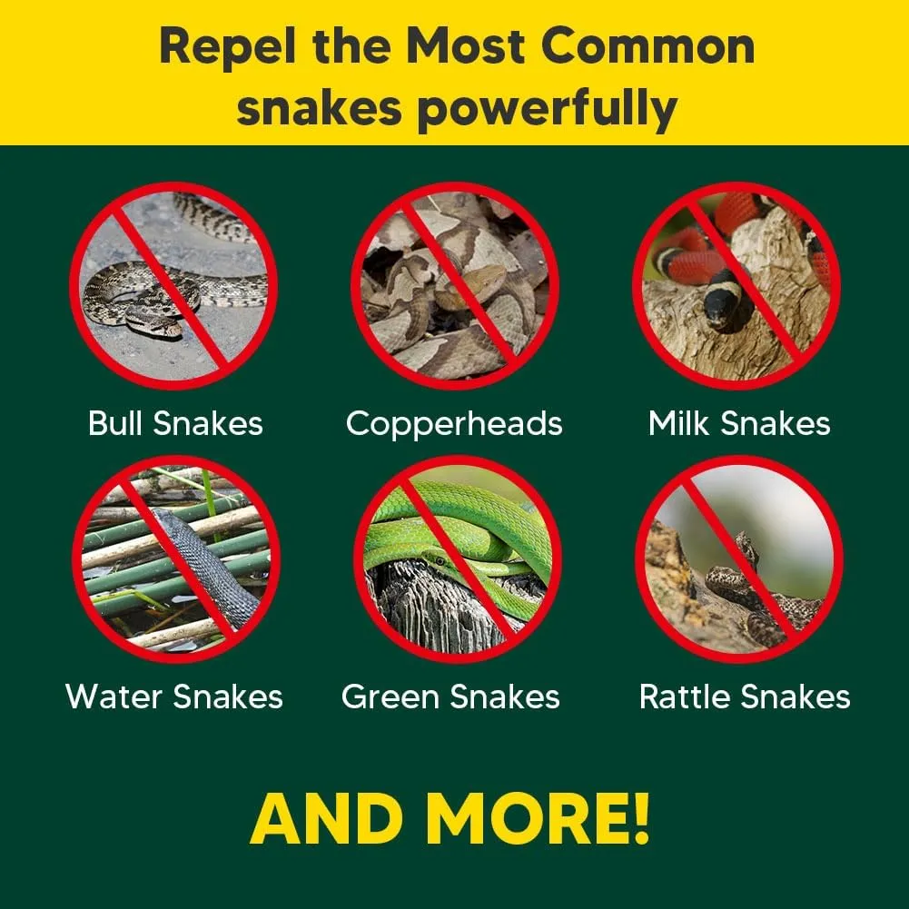 Snake Repellent for Yard Powerful, Snake Repellent for Outdoors Pet Safe, Snake Away Deterrent, Snake Out, Copperhead Snake Repellant, Rattlesnake Repellant 8-Pack
