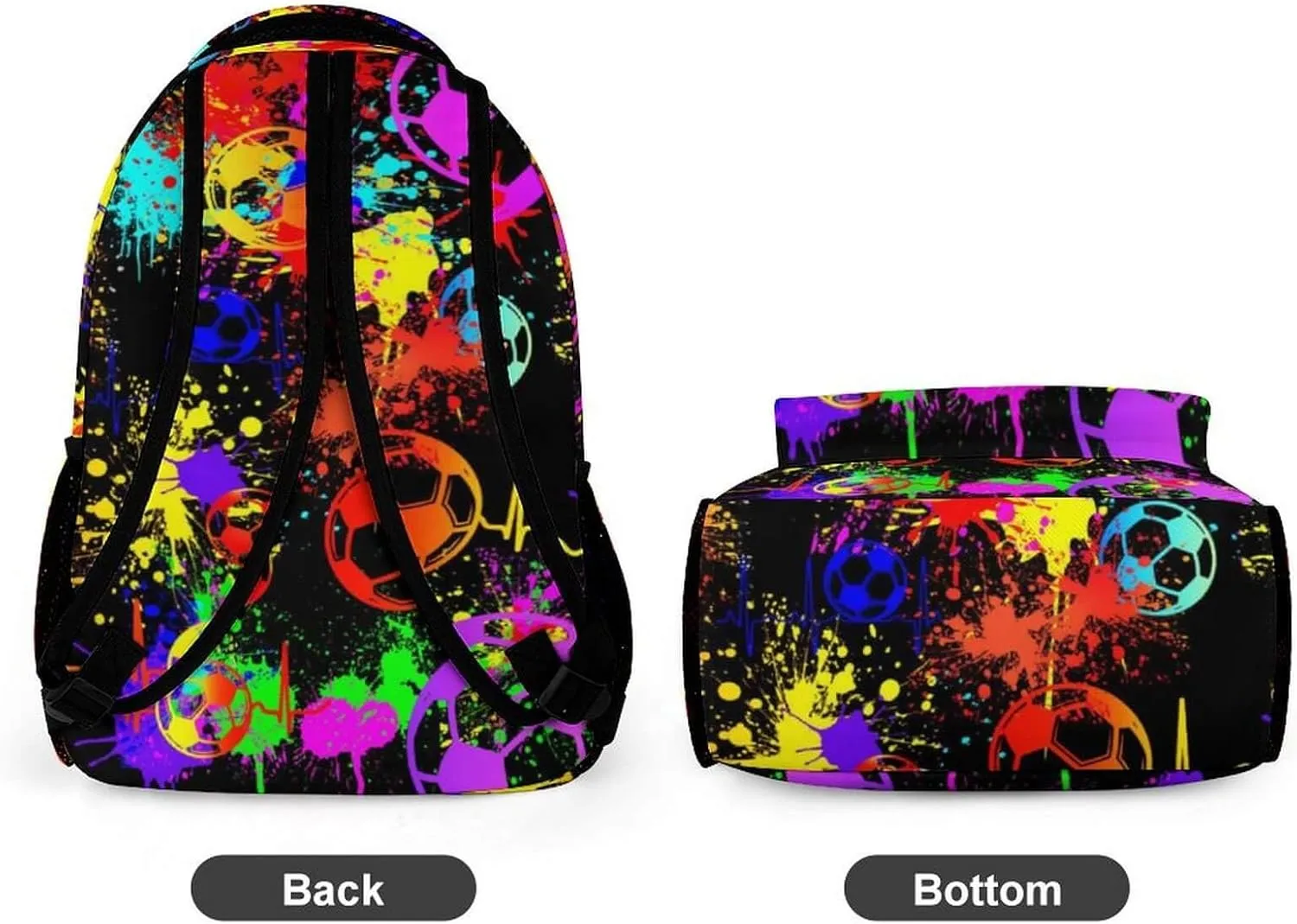 Soccer School Backpack for Kids Girls Boys, 16 Inch Cool Soccer Themed Bookbag, Personality School Backpack for Students Children, sustainable, Lightweight, Large Capacity