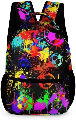 Soccer School Backpack for Kids Girls Boys, 16 Inch Cool Soccer Themed Bookbag, Personality School Backpack for Students Children, sustainable, Lightweight, Large Capacity