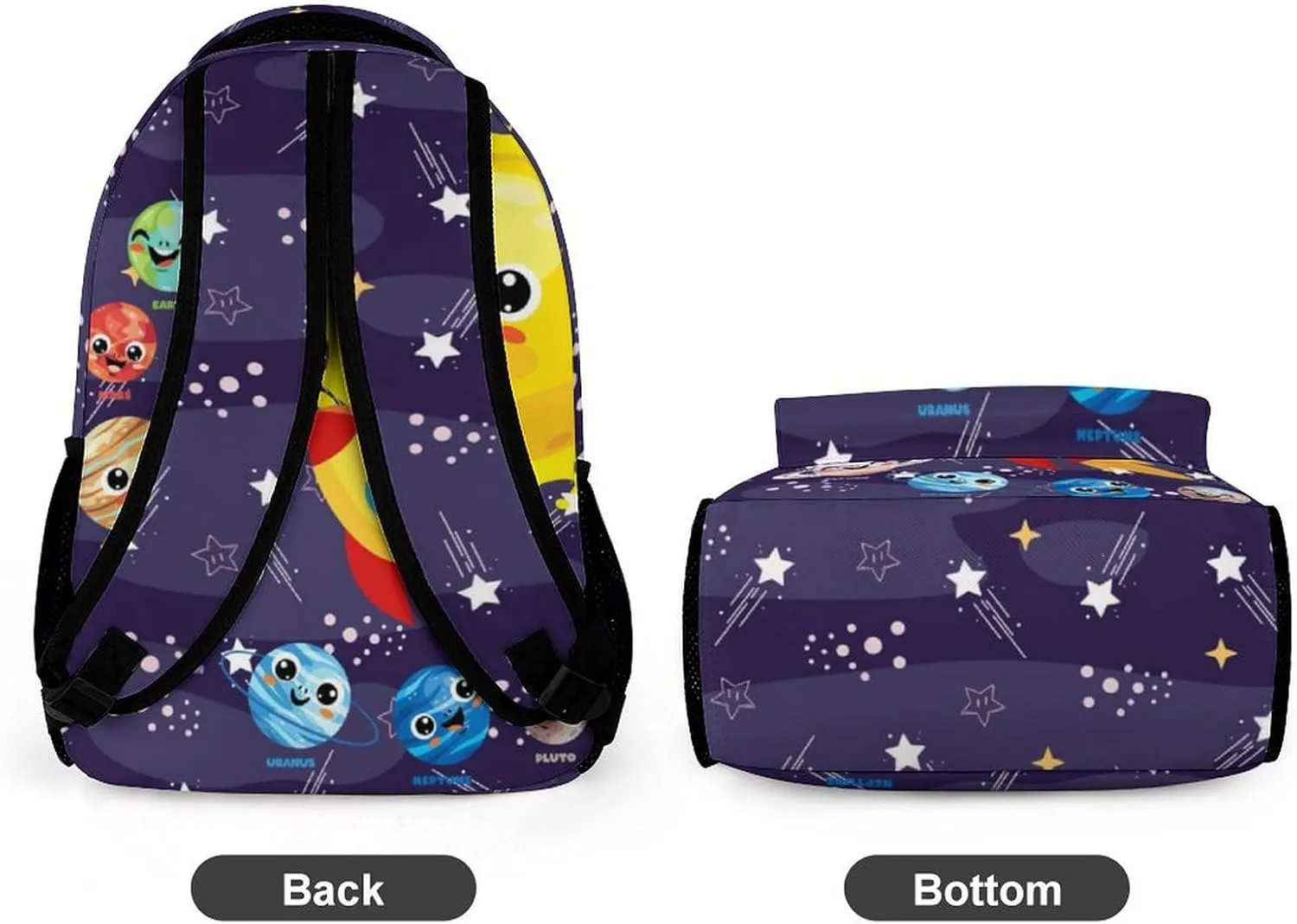 Solar System School Backpack for Kids Girls Boys, 16 Inch Cute Planet Themed Bookbag, Personalized School Backpack for Students Children, Lightweight, Large Capacity