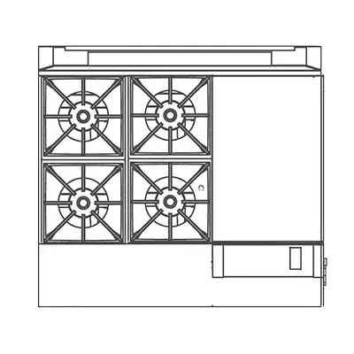 Southbend Commercial Range, 36" W with 4 Burners (1) 12" Griddle and Modular Base - 172,000 BTU – P36N-BBG