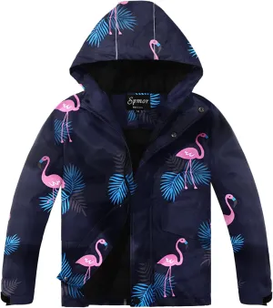 Spmor Boys Girls Waterproof Ski Jacket Hooded Snowboard Coat Windproof Winter Snow Outwear