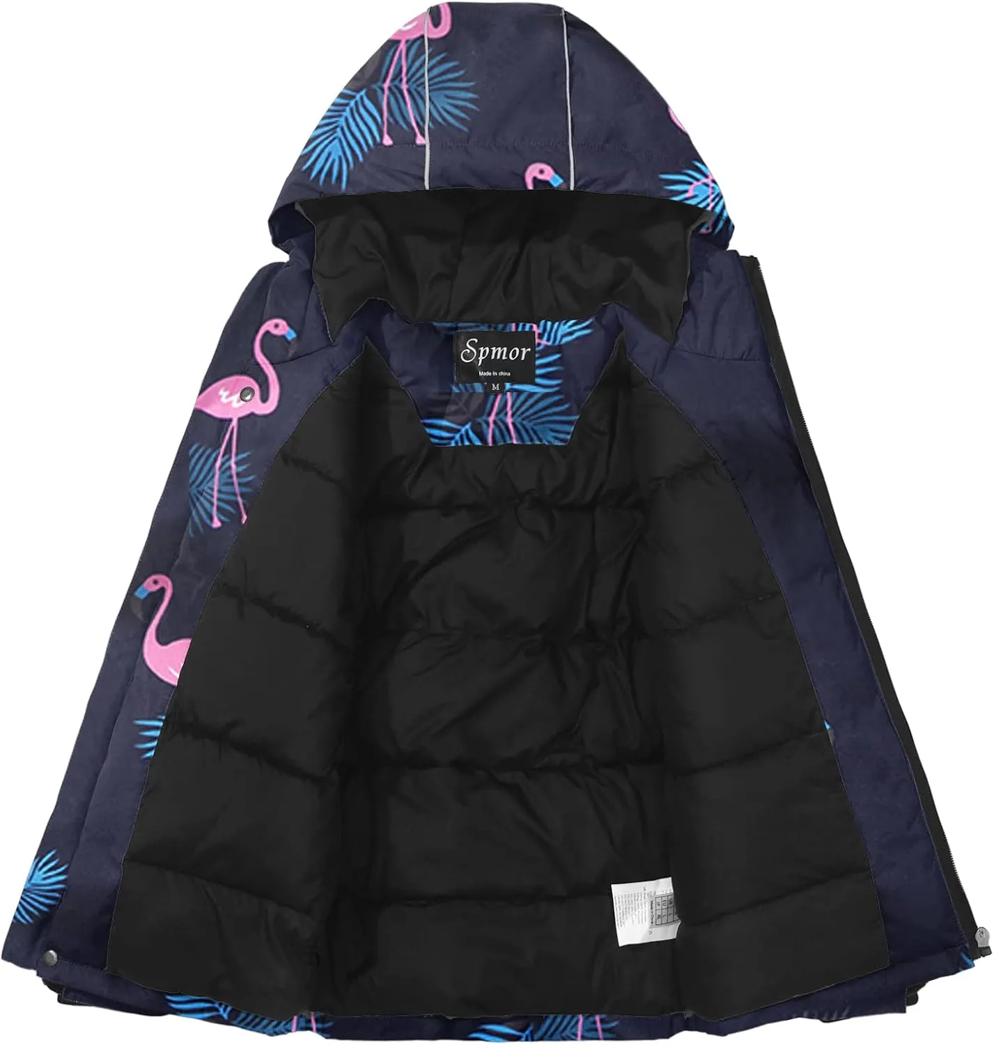 Spmor Boys Girls Waterproof Ski Jacket Hooded Snowboard Coat Windproof Winter Snow Outwear