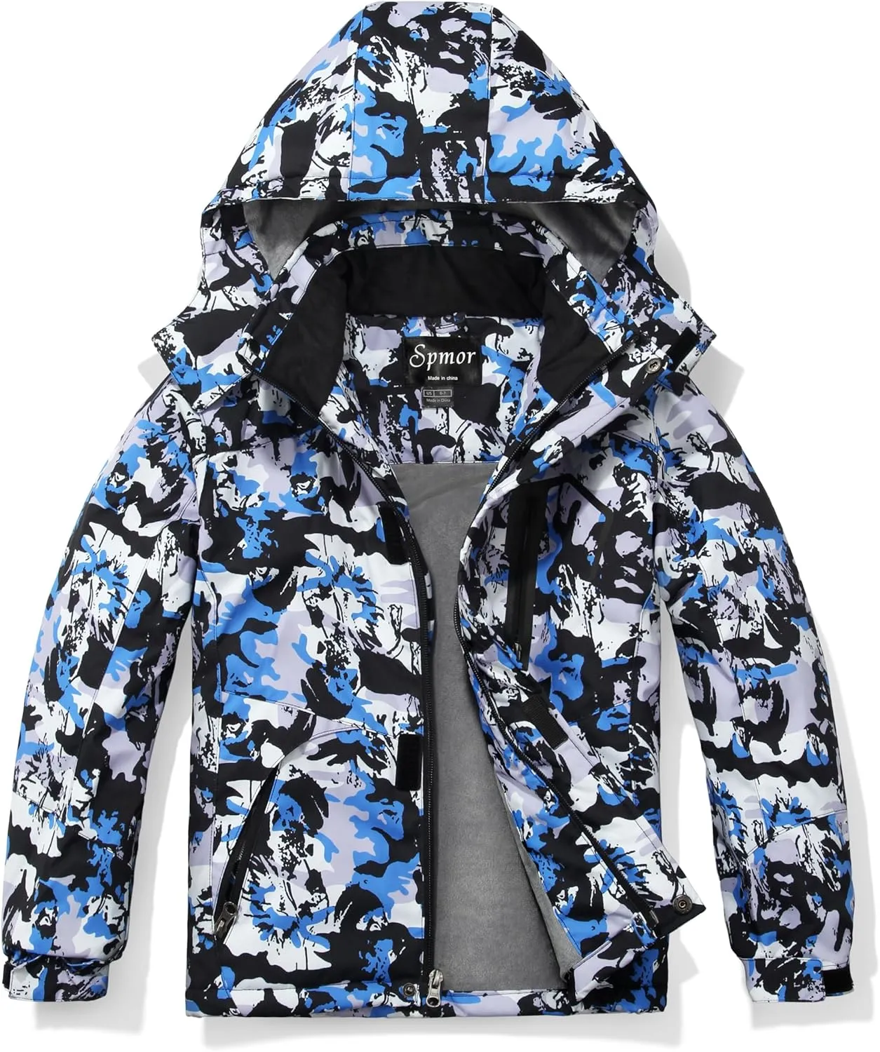 Spmor Boys Waterproof Ski Jacket Warm Coat Windproof Winter Snowboarding Jacket