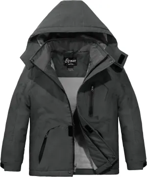 Spmor Boys Waterproof Ski Jacket Warm Coat Windproof Winter Snowboarding Jacket