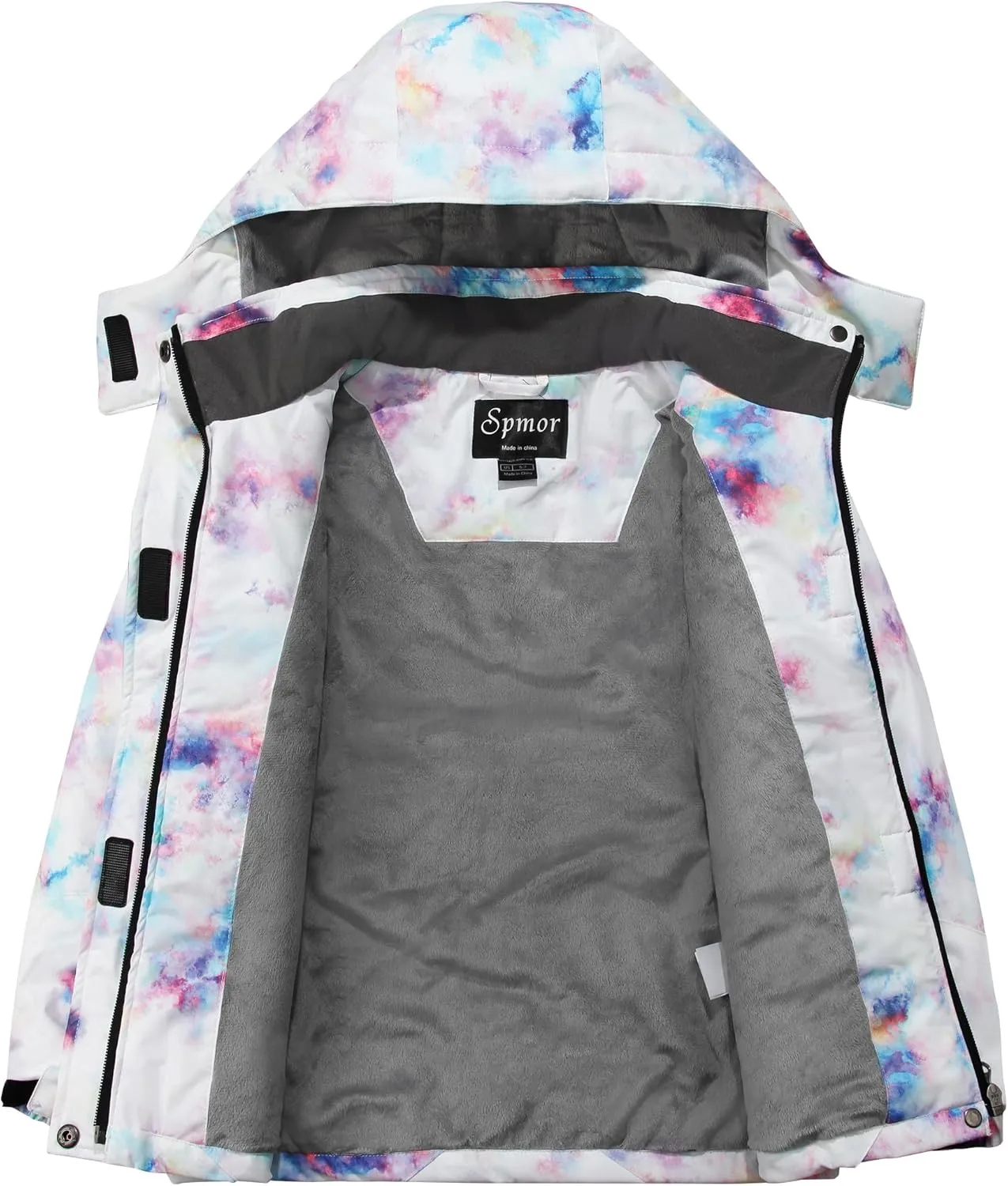 Spmor Girls' Waterproof Ski Jacket Warm Coat Windproof Winter Snowboarding Jacket
