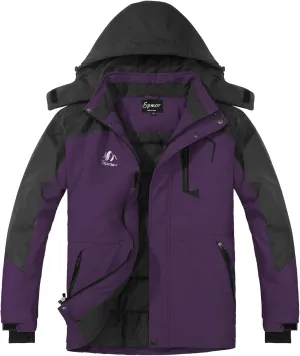 Spmor Women's Waterproof Ski Jacket Hooded Snowboard Coat Warm Winter Snow Jackets