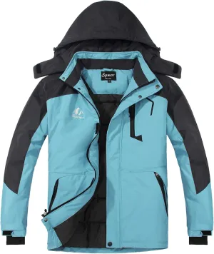 Spmor Women's Waterproof Ski Jacket Hooded Snowboard Coat Warm Winter Snow Jackets
