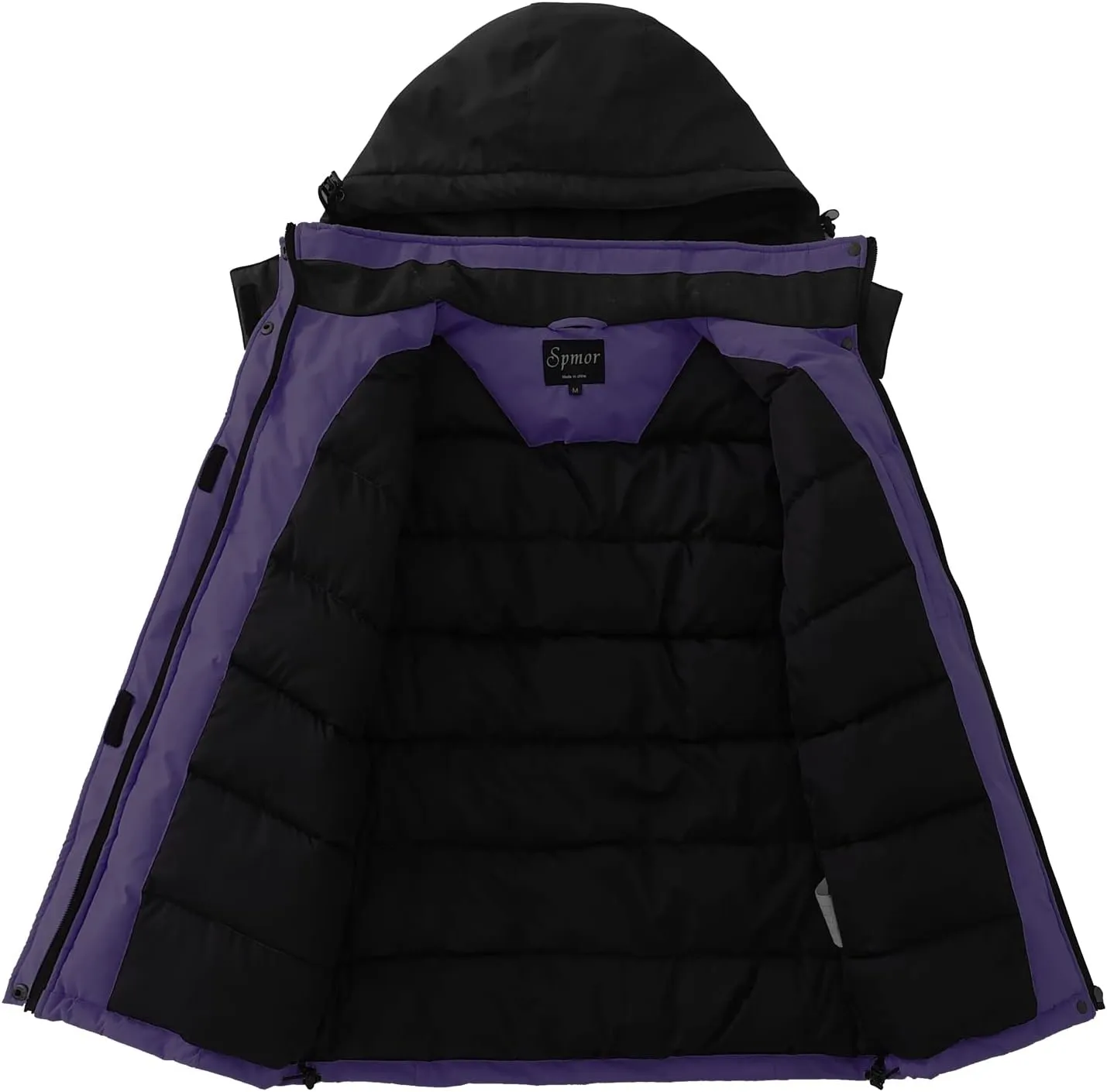 Spmor Women's Waterproof Ski Jacket Hooded Snowboard Coat Warm Winter Snow Jackets