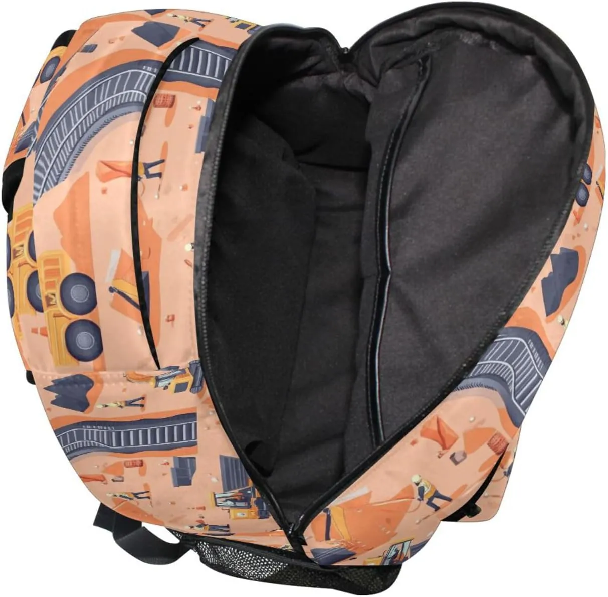 Sport Backpack for Teenager Fashion Outdoor Backpack with Chest Strap for Travel Trip Construction Scene Dump Truck