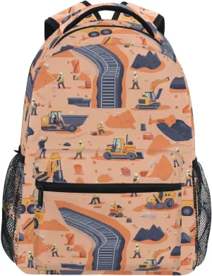 Sport Backpack for Teenager Fashion Outdoor Backpack with Chest Strap for Travel Trip Construction Scene Dump Truck